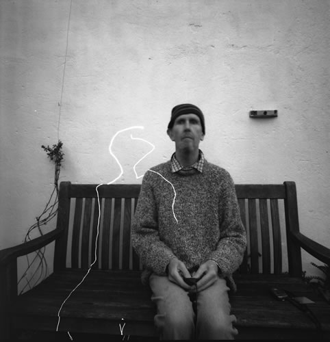 <body>
<p>After some experiments in asking my assistant to draw my companion in her place or vice-versa -- the Hampshire Gothic series -- I hit on this approach and draw my companion with a laser pointer into a mirror with a long exposure. I control the shutter with my other hand</p>
</body>
 Images Copyright Aldobranti® ©2008-'2025. All rights reserved.
